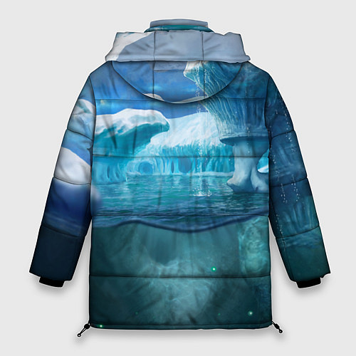 Женская зимняя куртка Subnautica - КРАБ на леднике / 3D-Светло-серый – фото 2