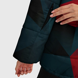 Куртка зимняя женская Битва кубов красный и черный, цвет: 3D-черный — фото 2
