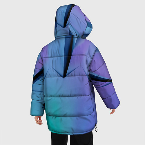 Женская зимняя куртка Светлые фигуры и листы / 3D-Черный – фото 4