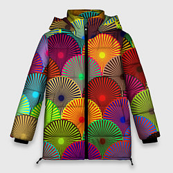 Куртка зимняя женская Multicolored circles, цвет: 3D-светло-серый