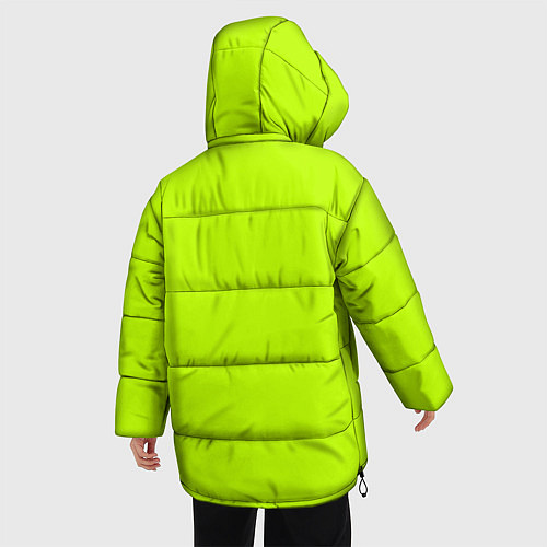 Женская зимняя куртка Лайм цвет: однотонный лаймовый / 3D-Черный – фото 4