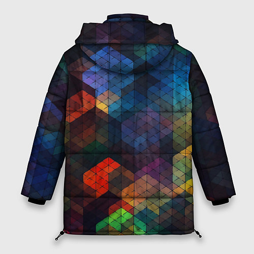Женская зимняя куртка Стеклянная мозаика цветная / 3D-Красный – фото 2
