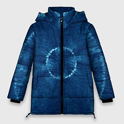 Женская зимняя куртка Синий круг тай-дай