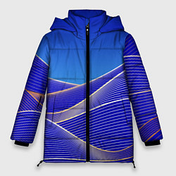 Куртка зимняя женская Волновая растровая композиция, цвет: 3D-светло-серый