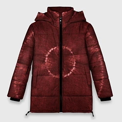 Куртка зимняя женская Красный круг тай-дай, цвет: 3D-черный