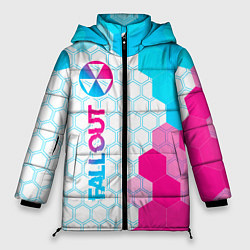 Женская зимняя куртка Fallout neon gradient style: по-вертикали
