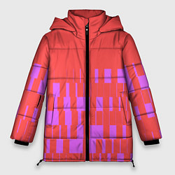 Куртка зимняя женская Паттерн в стиле модерн розовый, цвет: 3D-красный