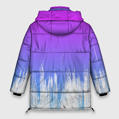 Женская зимняя куртка Фиолетовый градиент с потертостями / 3D-Красный – фото 2