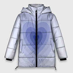 Куртка зимняя женская Голубое сердце градиент, цвет: 3D-черный