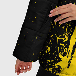 Куртка зимняя женская Фонтан бурлящей желтой краски, цвет: 3D-черный — фото 2