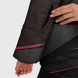 Куртка зимняя женская Объемная текстура с зеленым свечением, цвет: 3D-светло-серый — фото 2