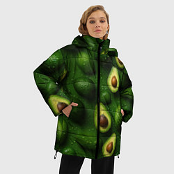 Куртка зимняя женская Сочная текстура из авокадо, цвет: 3D-светло-серый — фото 2