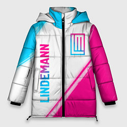 Куртка зимняя женская Lindemann neon gradient style: надпись, символ, цвет: 3D-черный