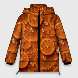 Куртка зимняя женская Сочная текстура из долек апельсина, цвет: 3D-черный