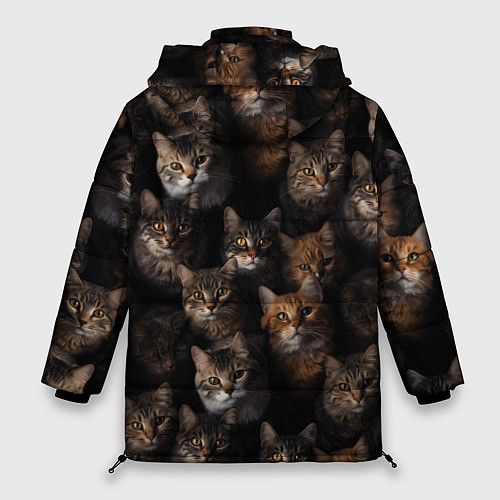 Женская зимняя куртка Паттерн из котов / 3D-Светло-серый – фото 2