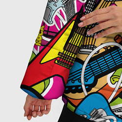 Куртка зимняя женская Guitars - pop art pattern, цвет: 3D-черный — фото 2