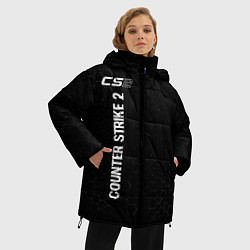 Куртка зимняя женская Counter Strike 2 glitch на темном фоне: по-вертика, цвет: 3D-черный — фото 2