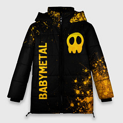 Куртка зимняя женская Babymetal - gold gradient: надпись, символ, цвет: 3D-черный