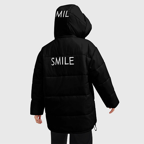 Женская зимняя куртка Рисунок в стиле граффити Smile / 3D-Черный – фото 4