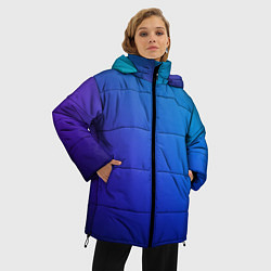 Куртка зимняя женская Тёмно-синий градиент, цвет: 3D-светло-серый — фото 2