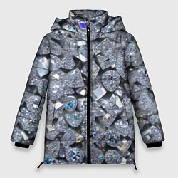 Куртка зимняя женская Россыпь бриллиантов, цвет: 3D-красный