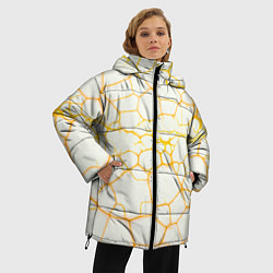 Куртка зимняя женская Жёлтые разломы, цвет: 3D-светло-серый — фото 2