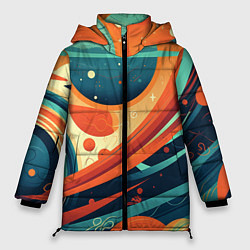 Куртка зимняя женская Абстрактный космический пейзаж: арт нейросети, цвет: 3D-светло-серый