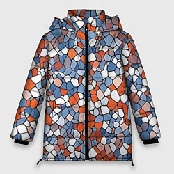 Куртка зимняя женская Красочная мозаика, цвет: 3D-красный