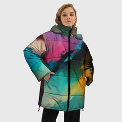 Куртка зимняя женская Абстрактный туман, цвет: 3D-красный — фото 2