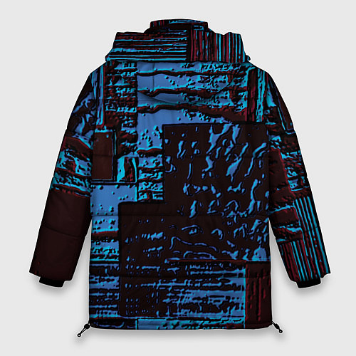 Женская зимняя куртка Рельеф камня / 3D-Красный – фото 2