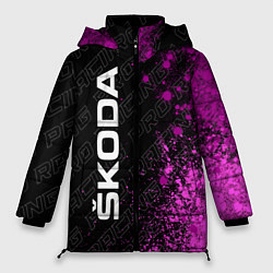 Куртка зимняя женская Skoda pro racing: по-вертикали, цвет: 3D-черный