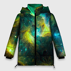 Женская зимняя куртка Небула в космосе в зеленых тонах - нейронная сеть