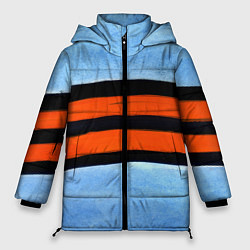 Женская зимняя куртка Георгиевская лента на голубом фоне