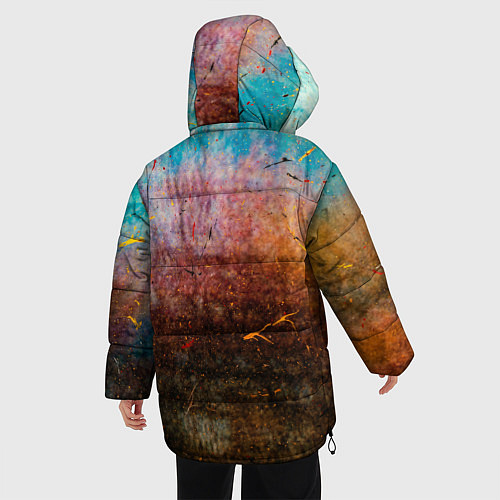 Женская зимняя куртка Разноцветные тени и краски / 3D-Черный – фото 4