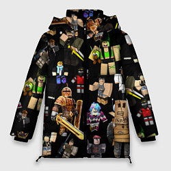 Куртка зимняя женская Роблокс и его персонажи, цвет: 3D-черный