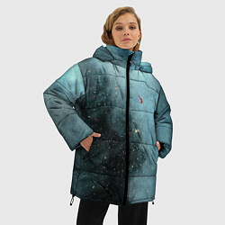 Куртка зимняя женская Синий дым и остатки красок, цвет: 3D-черный — фото 2