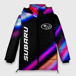 Куртка зимняя женская Subaru speed lights, цвет: 3D-черный