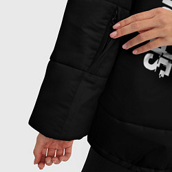 Куртка зимняя женская Spirited Away glitch на темном фоне: по-вертикали, цвет: 3D-черный — фото 2