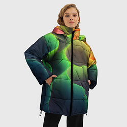 Куртка зимняя женская Объемная радужная поверхность, цвет: 3D-черный — фото 2
