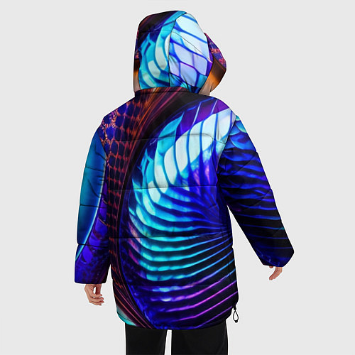 Женская зимняя куртка Неоновый водоворот / 3D-Черный – фото 4
