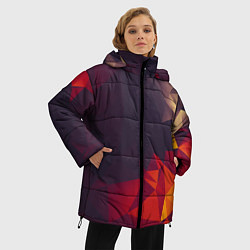 Куртка зимняя женская Полигональный узор, цвет: 3D-черный — фото 2