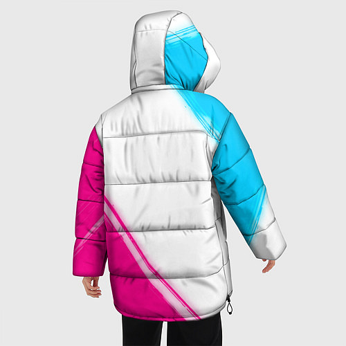 Женская зимняя куртка Akira neon gradient style: надпись, символ / 3D-Черный – фото 4