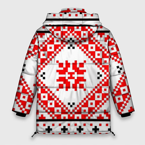 Женская зимняя куртка Удмуртский стиль / 3D-Красный – фото 2