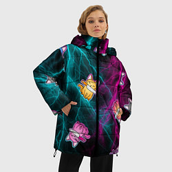 Куртка зимняя женская Котики и стихия, цвет: 3D-черный — фото 2