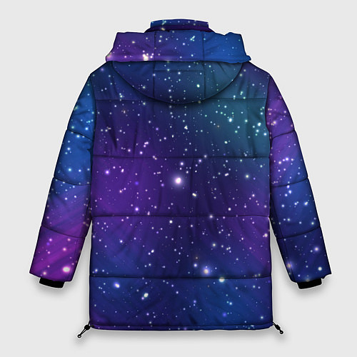 Женская зимняя куртка Фиолетовая розовая звездная туманность в космосе / 3D-Красный – фото 2