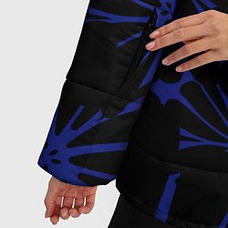 Куртка зимняя женская Абстракция цветы сине-черный, цвет: 3D-черный — фото 2