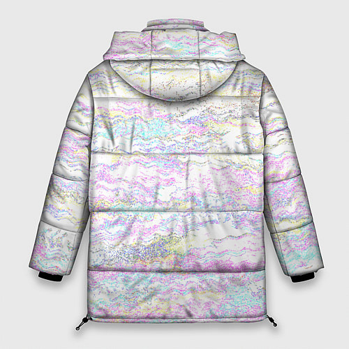 Женская зимняя куртка Абстракция радужное на белом / 3D-Светло-серый – фото 2