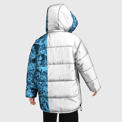 Женская зимняя куртка Ахегао на белом фоне / 3D-Черный – фото 4