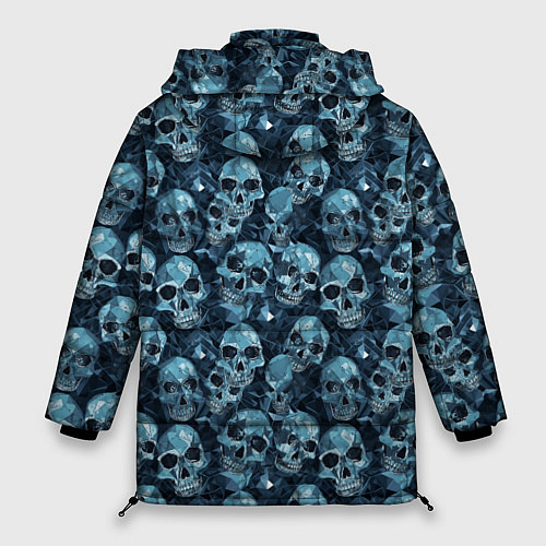 Женская зимняя куртка Синие черепа / 3D-Светло-серый – фото 2