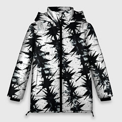 Куртка зимняя женская Паттерн с колючей проволокой, цвет: 3D-светло-серый